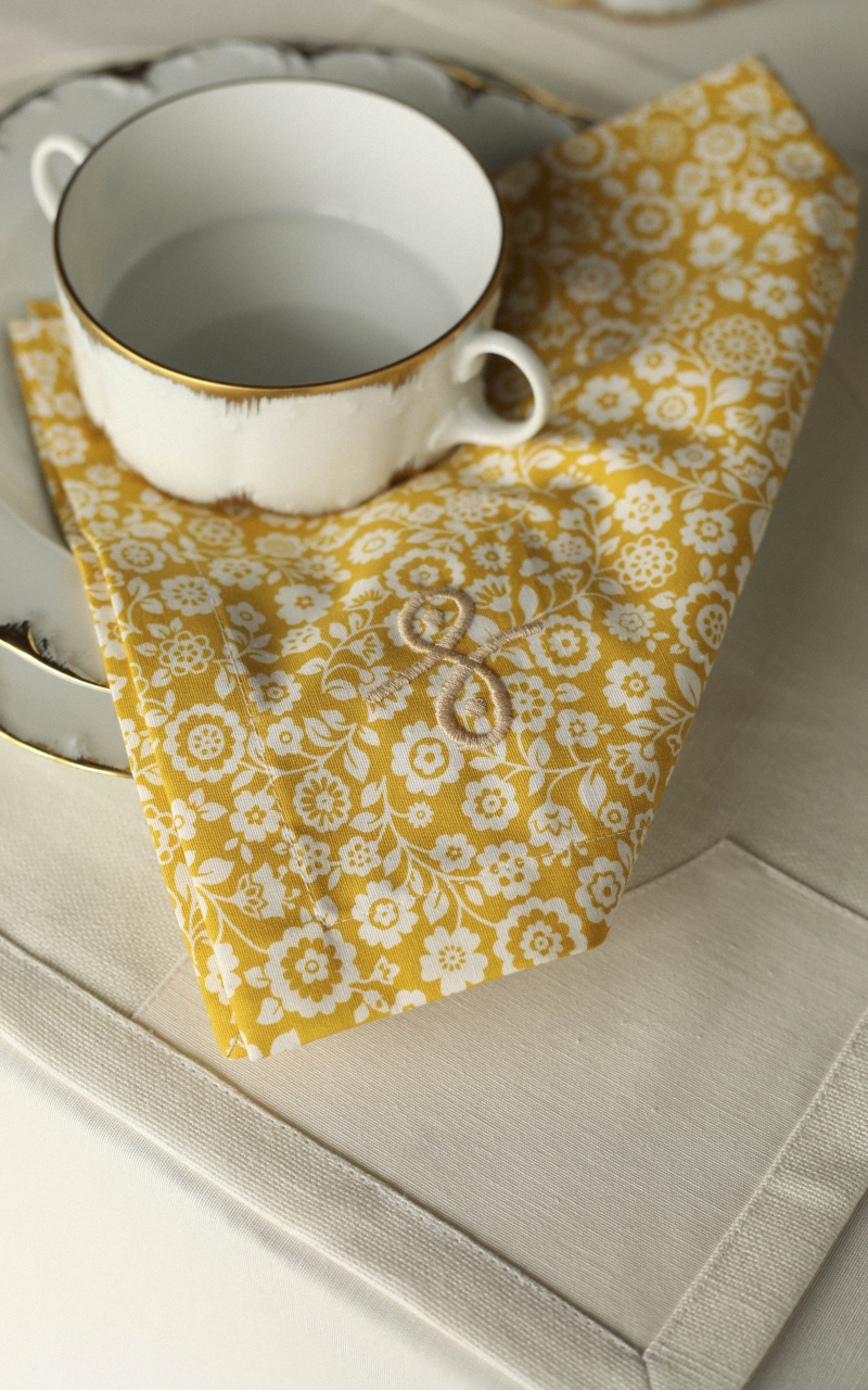 Napkin with print VICTORY Personalized napkin Yellow - TAGO
